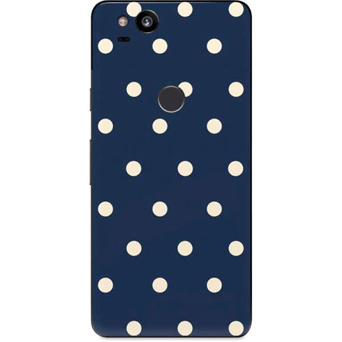 Blue and Cream Polka Dots Google Pixel 2 Skin